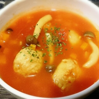 【あったかスープ】チキンボールのトマトスープ